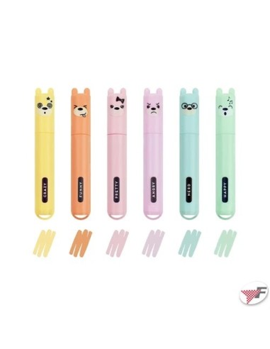 Set 6 Mini Evidenziatori pastel Teddy's Mood LEGMH0004 Legami Milano | Futurartshop.com
