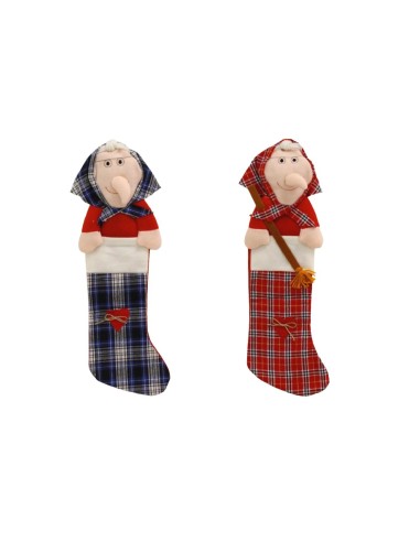 Stocking with befana 55 cm 2 assorted models DEC16543 Futurart | Futurartshop.com