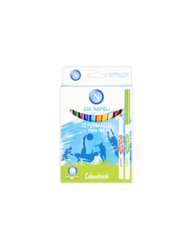 Pack of 12 markers SSC Napoli LAGSSCN23021 Colourbook | Futurartshop.com