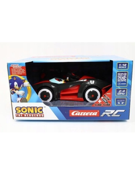 Sonic auto Shadow nera Radocomandata scala 1:18 2,4Ghz CAR370301062 Carrera go | Futurartshop.com