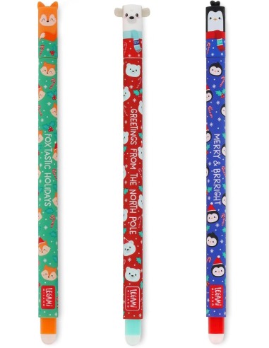 Set 3 penne gel cancellabili natale 0.7mm LEGEPSET0004 Legami Milano | Futurartshop.com