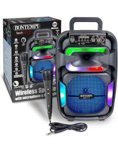 Karaoke acustica ireless sound box with dynamic microphone and RGB 120 lightsW BON491030 Bontempi | Futurartshop.com