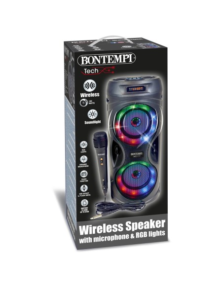 Karaoke Cassa torre wireless con microfono e luci RGB 160WATT BON491040 Bontempi | Futurartshop.com