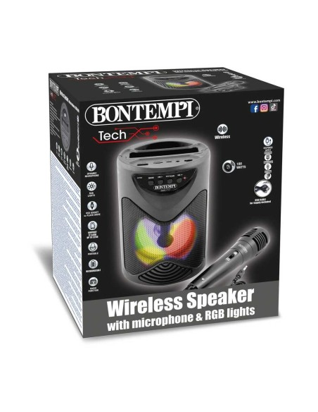 Karaoke Sound boxirireless with microphone and lights RGB 50ATT BON491010 Bontempi | Futurartshop.com