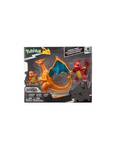 Pokémon Select Evolution Charmander - 3 Figures Set RETPK80200 Jazwares | Futurartshop.com