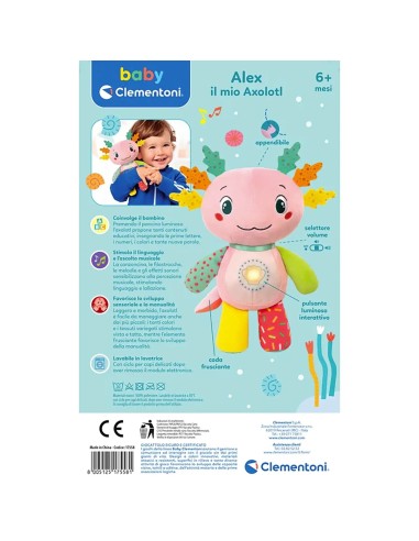 Axolotl peluche con luce e suoni CLE17558 Clementoni | Futurartshop.com