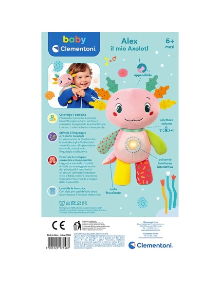 Axolotl Plush with Light and Sound CLE17558 Clementoni | Futurartshop.com