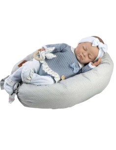 Reborn Doll with Light Blue Outfit and Pillow GEN55602 De Cuna | Futurartshop.com