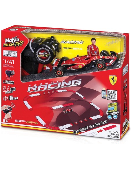 RC Formula Racing Ferrari SF-24 Diecast 1:41 con Tracciato BUR82671 Burago | Futurartshop.com