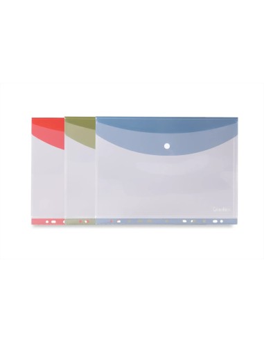 A4 envelope with button and horizontal holes LAGCOL24196 Colourbook | Futurartshop.com