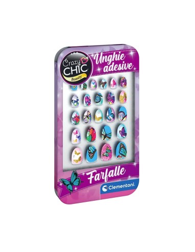 Crazy Chic Butterfly Nail Stickers CLE18134 Clementoni | Futurartshop.com