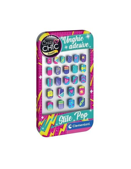 Crazy chic Pop adhesive nails CLE18137 Clementoni | Futurartshop.com