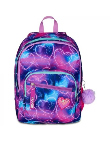 SJ Ever Multi Heart Girl Double Compartment School Backpack SEV20C202529-361 Seven | Futurartshop.com