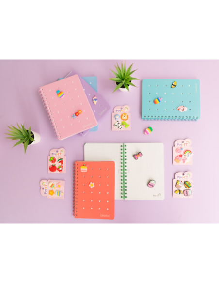 A6 Spiral notebook mini line 1R pin it LAGCOL24805 Colourbook | Futurartshop.com