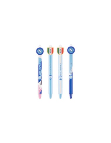 SSC Napoli Retractable Pen with Case - 4 Models LAG708565 Colourbook | Futurartshop.com