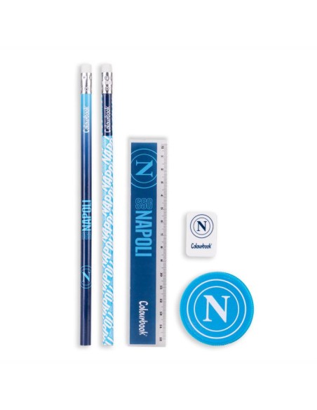 SSC Napoli Stationery Set with 14 Accessories LAGSSCN24016 Colourbook | Futurartshop.com