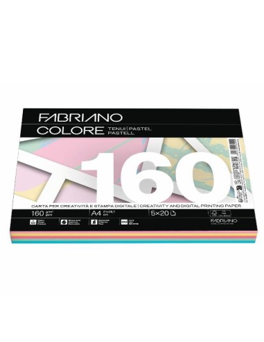 Fabiano Color A4 Sheets Soft Pastel Mix 160g FED19100815 Fabriano | Futurartshop.com