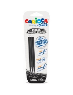 Carioca Oops Refill – 3 Pieces, Black, 0.7mm CAR43041/01 Carioca | Futurartshop.com