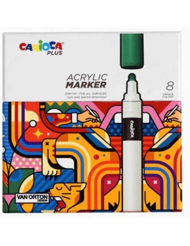 Caricoa Plus 8 Pennarelli acrylic marker 2mm CAR45209 Carioca | Futurartshop.com