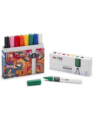 Carioca Plus 8 Acrylic Markers 2mm CAR45209 Carioca | Futurartshop.com