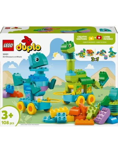 LEGO® DUPLO® 10451 – 3-in-1 Dinosaurs on Wheels LEG6526190 Lego | Futurartshop.com