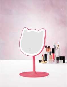 Pink LED Cat Makeup Mirror – 29cm IBSHIB17 Ibs | Futurartshop.com 2