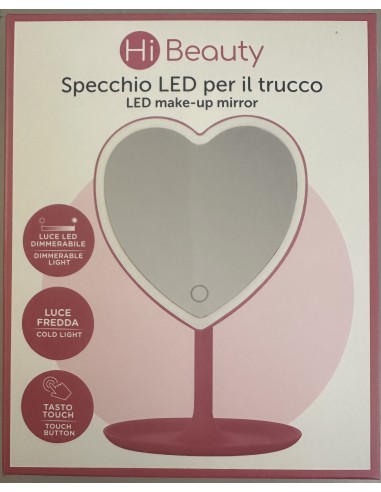 Small Heart-Shaped LED Makeup Mirror IBSHIB70 Ibs | Futurartshop.com