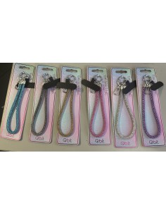 Cordino Porta Cellulare da polso con strass - 6 Colori assortiti IBSQB013 Ibs | Futurartshop.com