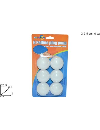 6 Ping Pong Balls in Blister Pack DUE49902  | Futurartshop.com