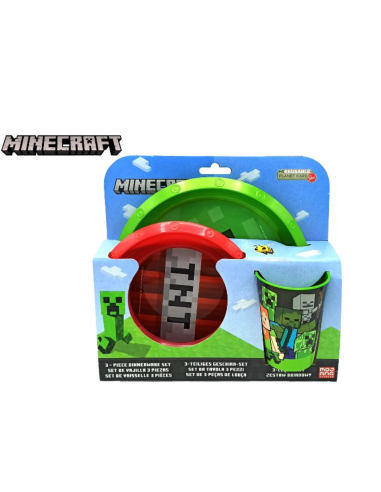 Minecraft – 3-Piece Lunch Set in PVC Plate, Bowl, Cup EOL51307 Stor | Futurartshop.com