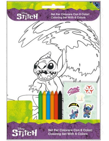 Disney Stitch Coloring Set with 6 Crayons EOLLST0932-B CR Group | Futurartshop.com