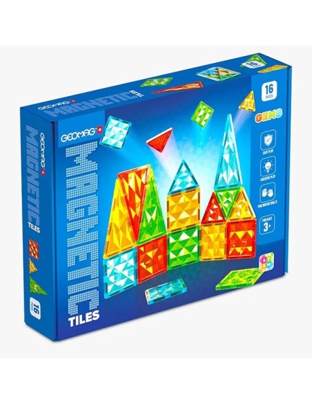 Geomag Magnetic Tiles Gems 16 – Magnetic Building Tiles for Creative Kids’ Constructions BIA4100 Geomag | Futurartshop.com