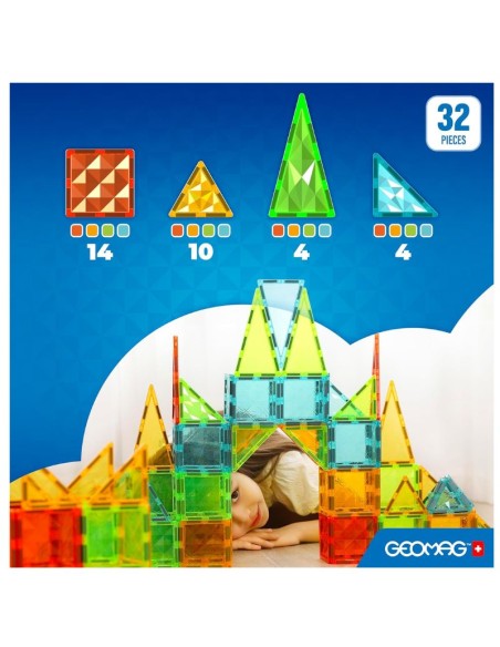 Geomag Magnetic Tiles Gems 32 – Creative Magnetic Constructions NEP4101 Geomag | Futurartshop.com