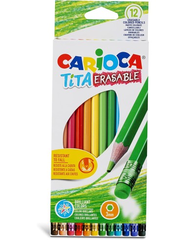 Carioca 120 Erasable Colored Pencils for Kids and School CAR42897 Carioca | Futurartshop.com