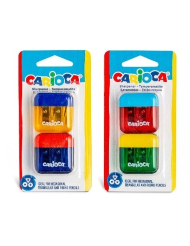Carioca 2 Mini 2-Hole Sharpeners with Container – Assorted CAR43127 Carioca | Futurartshop.com
