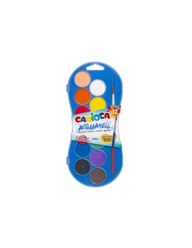 Carioca 12 Acquarelli 30mm con Pannello per Bambini CAR42404 Carioca | Futurartshop.com