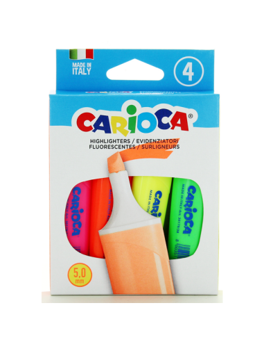 Carioca 4 Evidenziatori Colorati per Scuola e Ufficio CAR42870 Carioca | Futurartshop.com