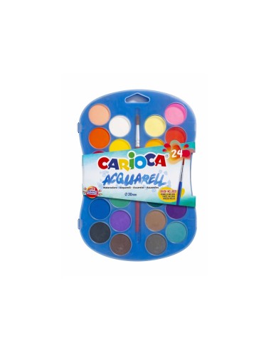 Carioca 24 Acquarelli 30mm con Pennello Incluso Bambini CAR42405 Carioca | Futurartshop.com