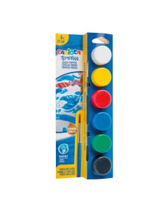 Carioca 6 Tempera Paints with Brush – Kids Art Set CAR40433 Carioca | Futurartshop.com