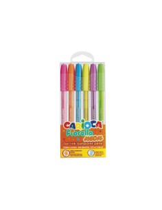 Carioca 6 Neon Floral Gel Pens – Bright Fluorescent Ink CAR43365 Carioca | Futurartshop.com