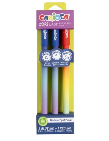 Carioca OOPS Easy 3 Penne Cancellabili 0.7mm per Scuola CAR41025 Carioca | Futurartshop.com