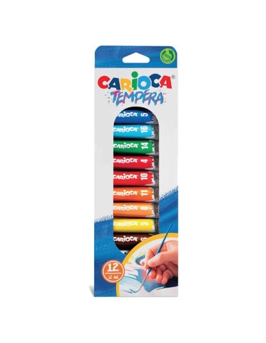 Carioca 12 Tempere in Tubetto 12ml – Colori per Bambini CAR40014 Carioca | Futurartshop.com