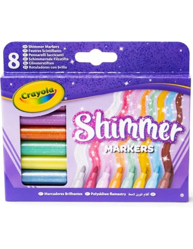 8 Pennarelli Glitter Shimmer – Effetto Brillante CRA58-8648 Crayola | Futurartshop.com
