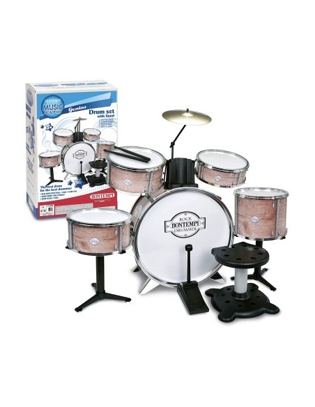 Bontempi Batteria Metallizzata 6 Elementi con Sgabello BON515220 Bontempi | Futurartshop.com