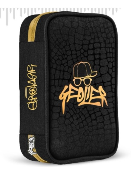 Geolier Full 1-Zip Pencil Case – Black – School & Office LAGGLR00036-1 Colourbook | Futurartshop.com