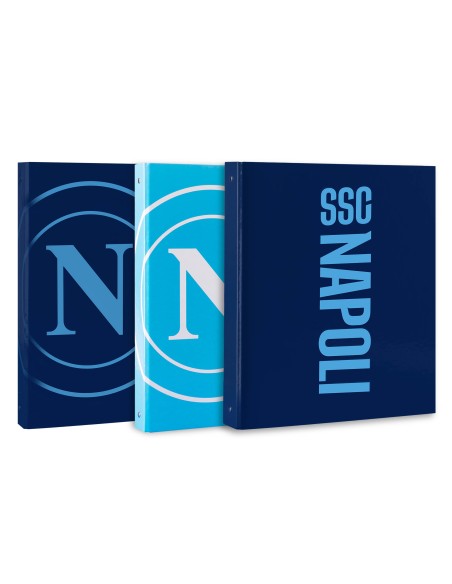 SSC Napoli A4 Ring Binder Folder – 3 Fan Designs for School LAGSSCN25013 Colourbook | Futurartshop.com
