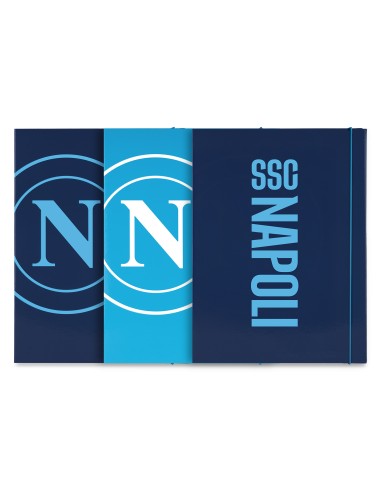SSC Napoli A4 Elastic Folder – 1 cm Spine, 3 Fan Designs LAGSSCN25014 Colourbook | Futurartshop.com