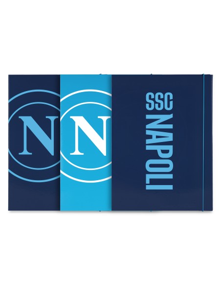 SSC Napoli A4 Elastic Folder – 1 cm Spine, 3 Fan Designs LAGSSCN25014 Colourbook | Futurartshop.com