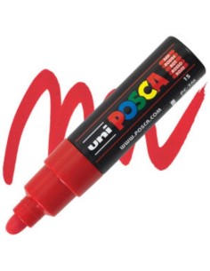 Uni Posca PC‑5M Red – 4.5‑5.5 mm Broad Bullet Tip Marker LAG6613116 Osama | Futurartshop.com