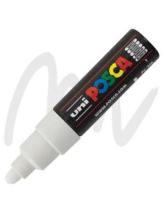 Uni Posca PC‑5M White – 4.5‑5.5 mm Broad Bullet Tip Marker LAG6613025 Osama | Futurartshop.com